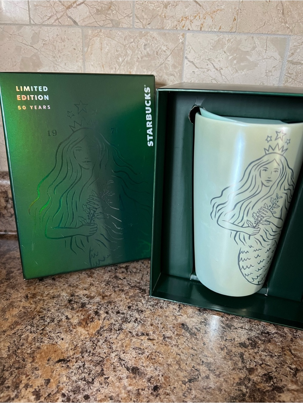 Limited Edition Starbucks Light Green Siren Ceramic Travel Mug